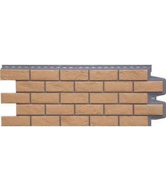 Фасадные панели (Цокольный Сайдинг) Grand Line Состаренный Кирпич DESIGN PLUS Солома, ШОВ темно-бежевый 
